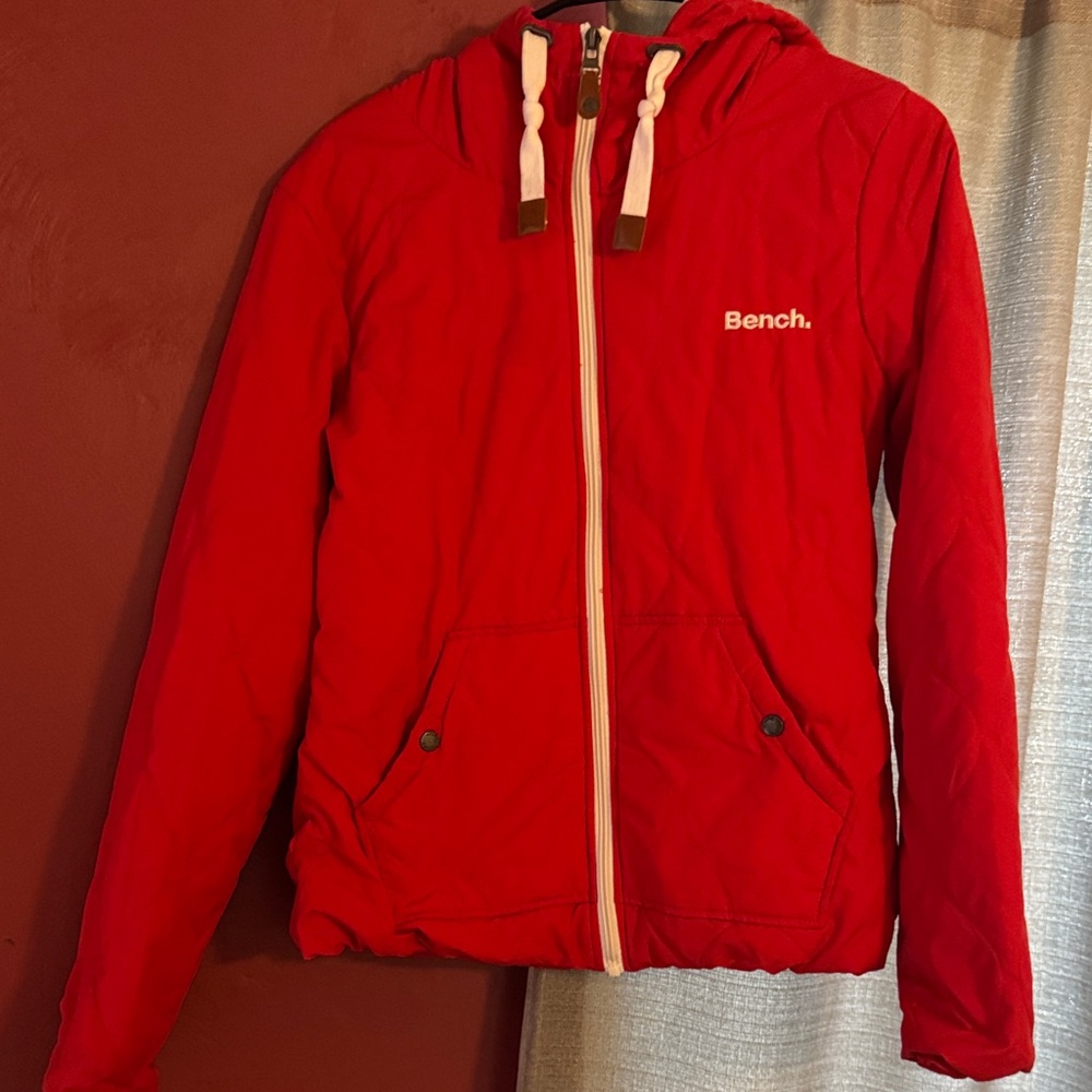 Bench Women's Red Hooded Puffer Jacket